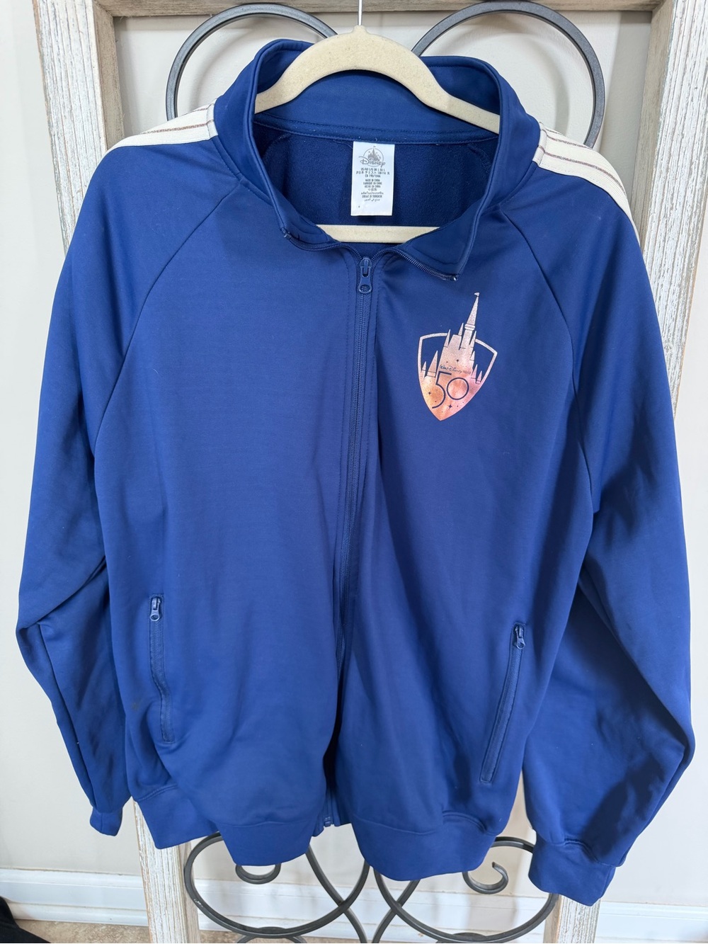 Disney Parks Walt Disney World 50th Anniversary Taped Sleeve Track Jacket Large